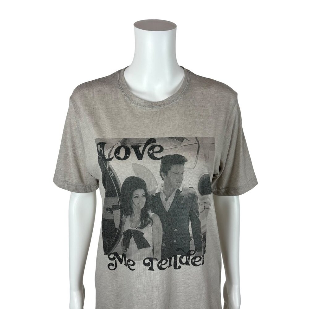 Elvis Prescilla Presley Tee Womens Medium Love Me Tender Graphic Shirt - Picture 2 of 8
